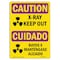Signmission OSHA CAUTION RADIATION Sign, X-Ray Keep Out Bilingual, 14in X 10in Aluminum, 14" W, 10" H, Landscape OS-CR-A-1014-L-10199 - alternate 1